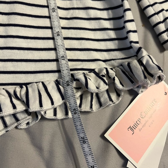 Juicy Couture Gold Heart Striped Top with Navy Leggings - Picture 4 of 8